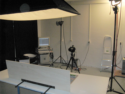 Aufbau im Fotostudio